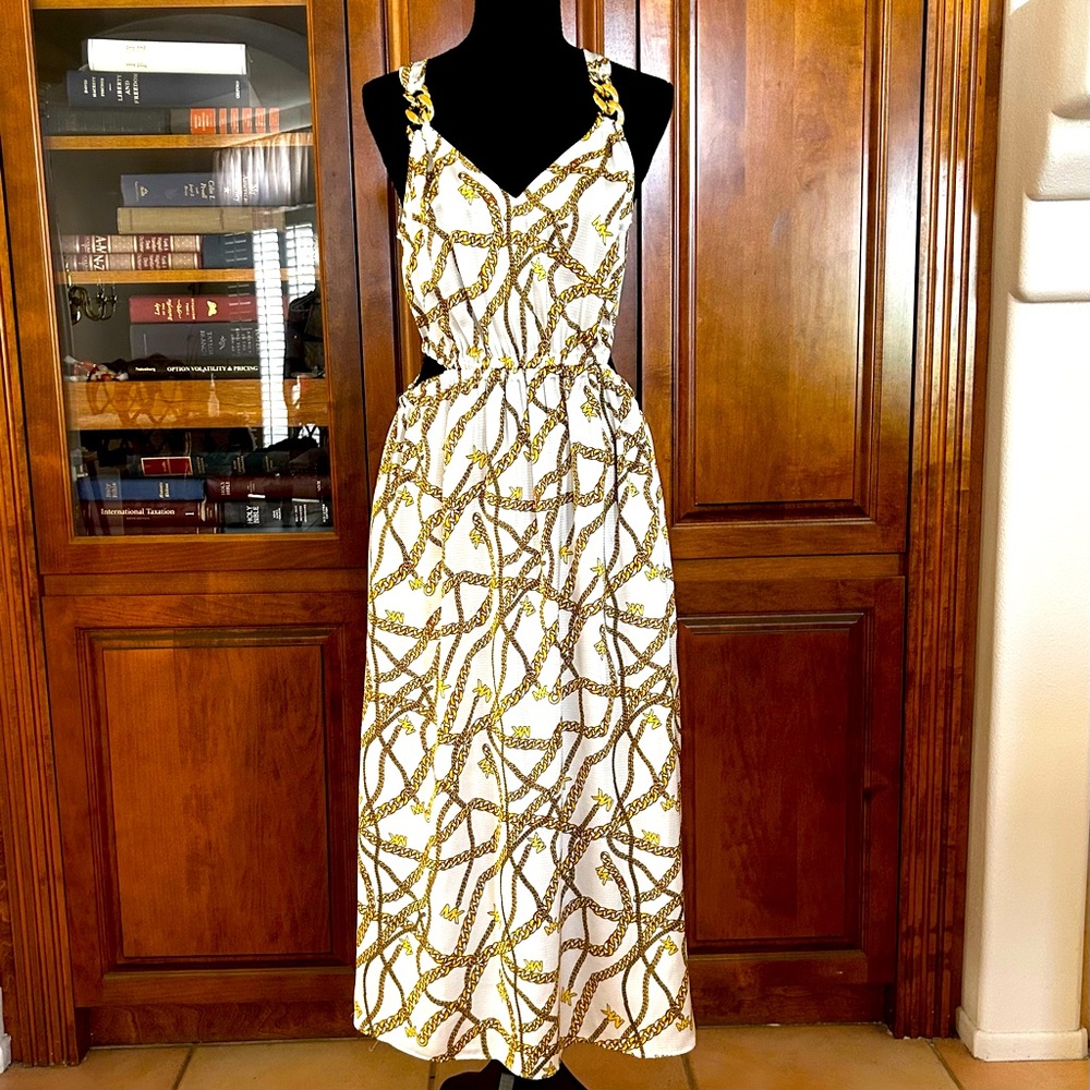 Michael Michael Kors Logo Chain Cutout Dress